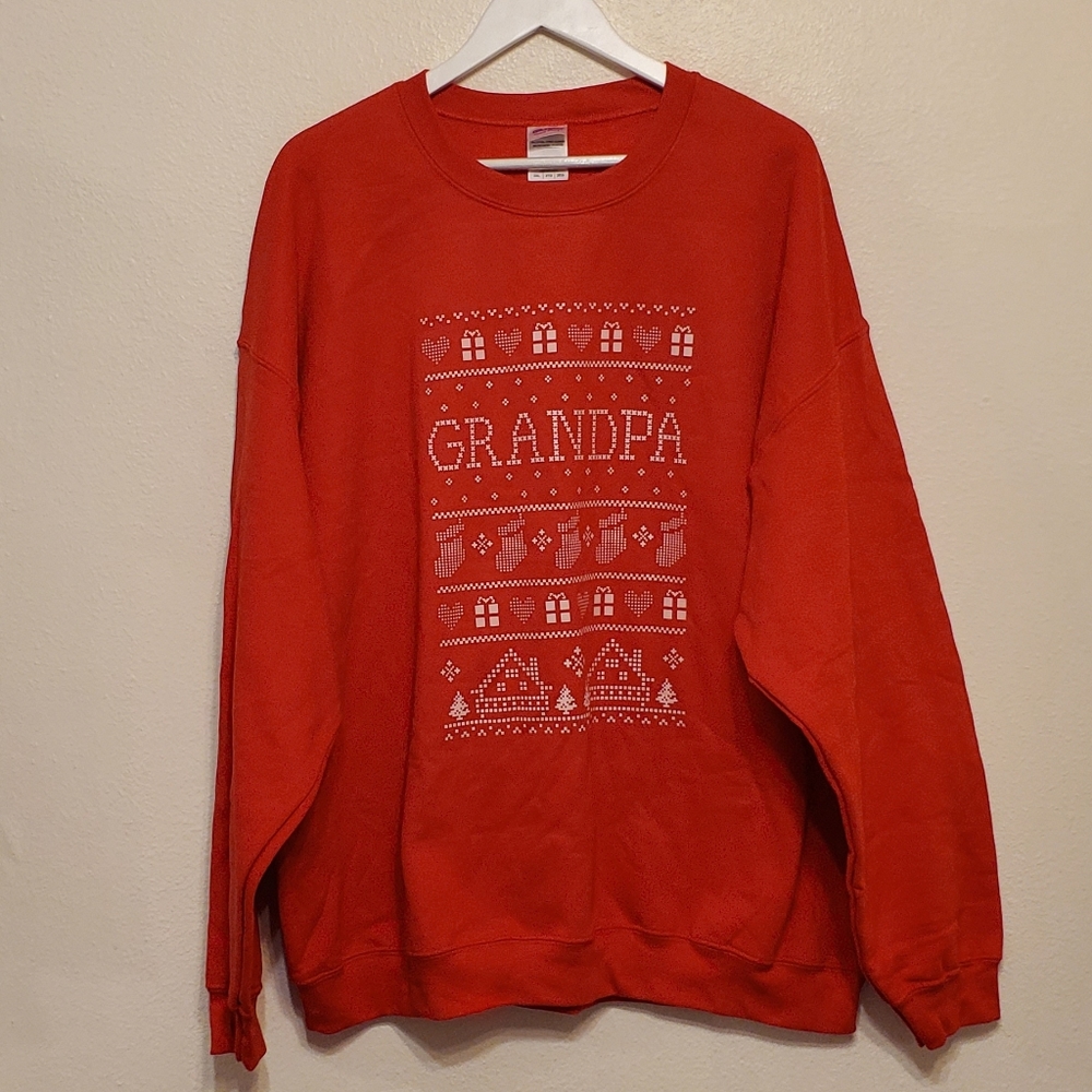 TStars Christmas Sweatshirt "Grandpa" in red